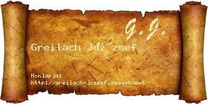 Greilach József névjegykártya
